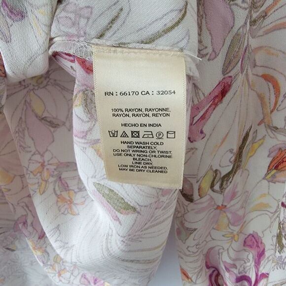 Maeve by Anthropologie Floral Pernille Drape Tie Sleeve Blouse size XS - Picture 8 of 8